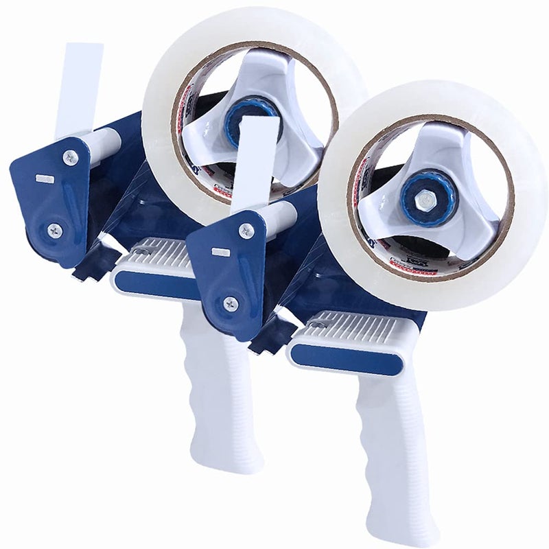 P PERFECTAPE Heavy Duty Packing Tape Gun for 2" Width Tape, Hold up to 180 Yards Length roll, Plus 1 Roll of Heavy Duty Packing Tape 1.88 in x 60 yd x 2.7 mil, Perfectape Brand, 2-Pack - Image 1